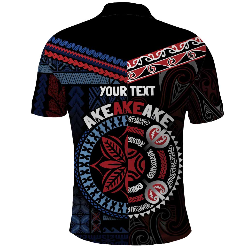 Aotearoa and Samoa Together For Te Tiriti Polo Shirt Kowhaiwhai Mix Siapo - Flag Color LT7 - Polynesian Pride