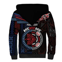 Aotearoa and Samoa Together For Te Tiriti Sherpa Hoodie Kowhaiwhai Mix Siapo - Flag Color LT7 - Polynesian Pride