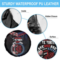 Aotearoa and Samoa Together For Te Tiriti Spare Tire Cover Kowhaiwhai Mix Siapo - Flag Color LT7 - Polynesian Pride