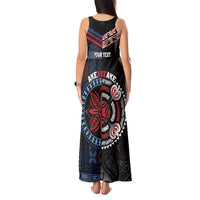 Aotearoa and Samoa Together For Te Tiriti Tank Maxi Dress Kowhaiwhai Mix Siapo - Flag Color LT7 - Polynesian Pride