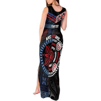Aotearoa and Samoa Together For Te Tiriti Tank Maxi Dress Kowhaiwhai Mix Siapo - Flag Color LT7 - Polynesian Pride