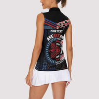 Aotearoa and Samoa Together For Te Tiriti Women Sleeveless Polo Shirt Kowhaiwhai Mix Siapo - Flag Color LT7 - Polynesian Pride