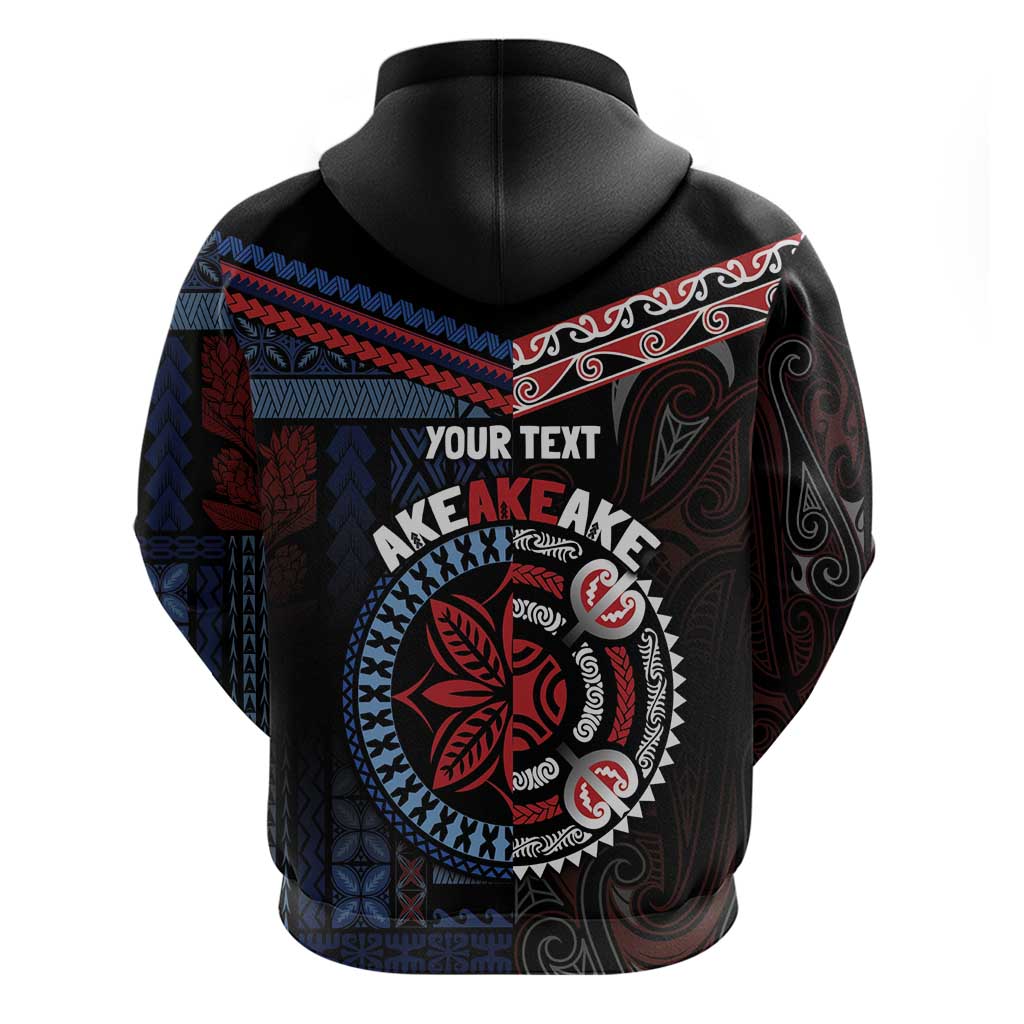 Aotearoa and Samoa Together For Te Tiriti Zip Hoodie Kowhaiwhai Mix Siapo - Flag Color LT7 - Polynesian Pride