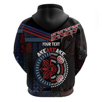 Aotearoa and Samoa Together For Te Tiriti Zip Hoodie Kowhaiwhai Mix Siapo - Flag Color LT7 - Polynesian Pride