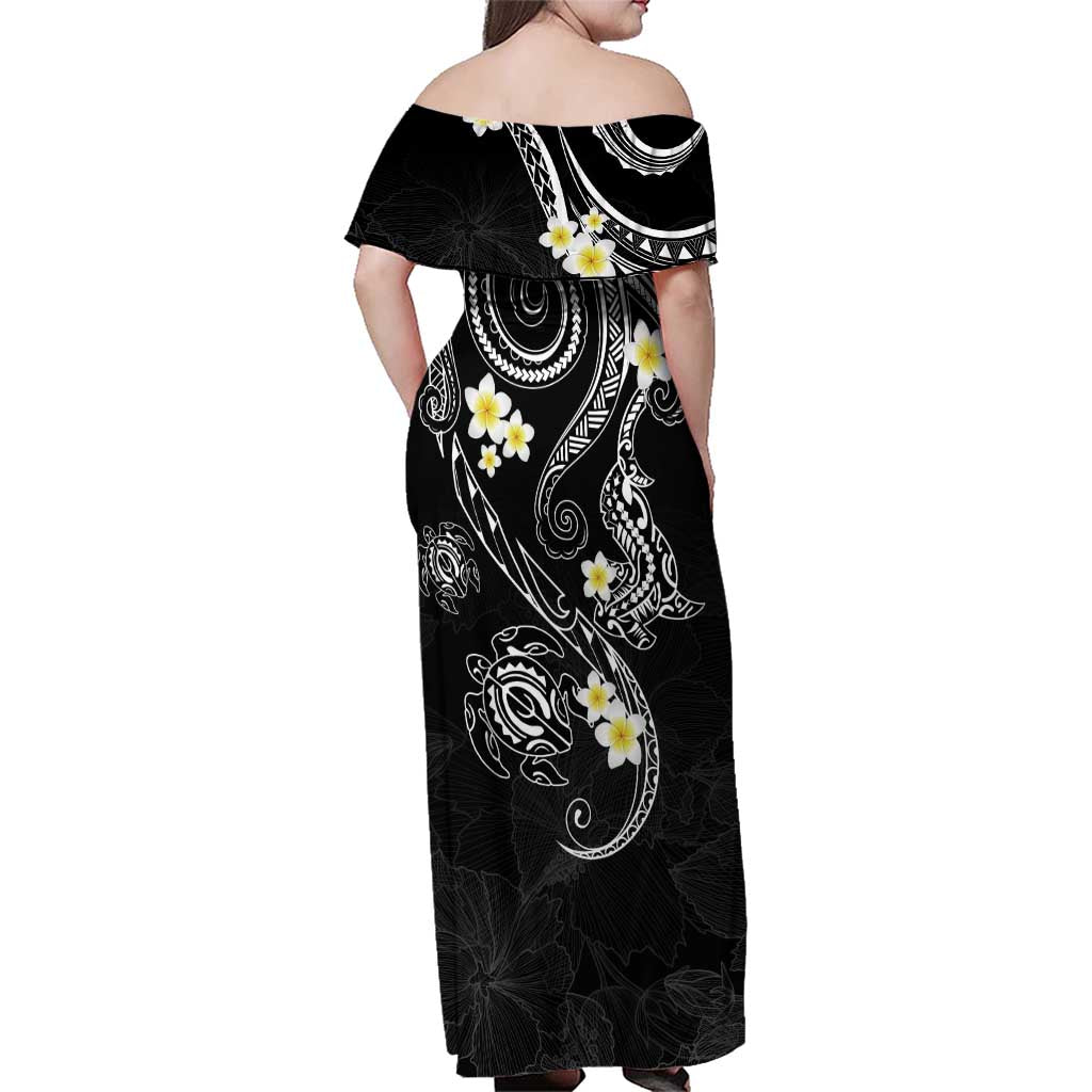 Polynesia Tribal Family Matching Off Shoulder Maxi Dress and Hawaiian Shirt Tentacles Plumeria LT7 - Polynesian Pride