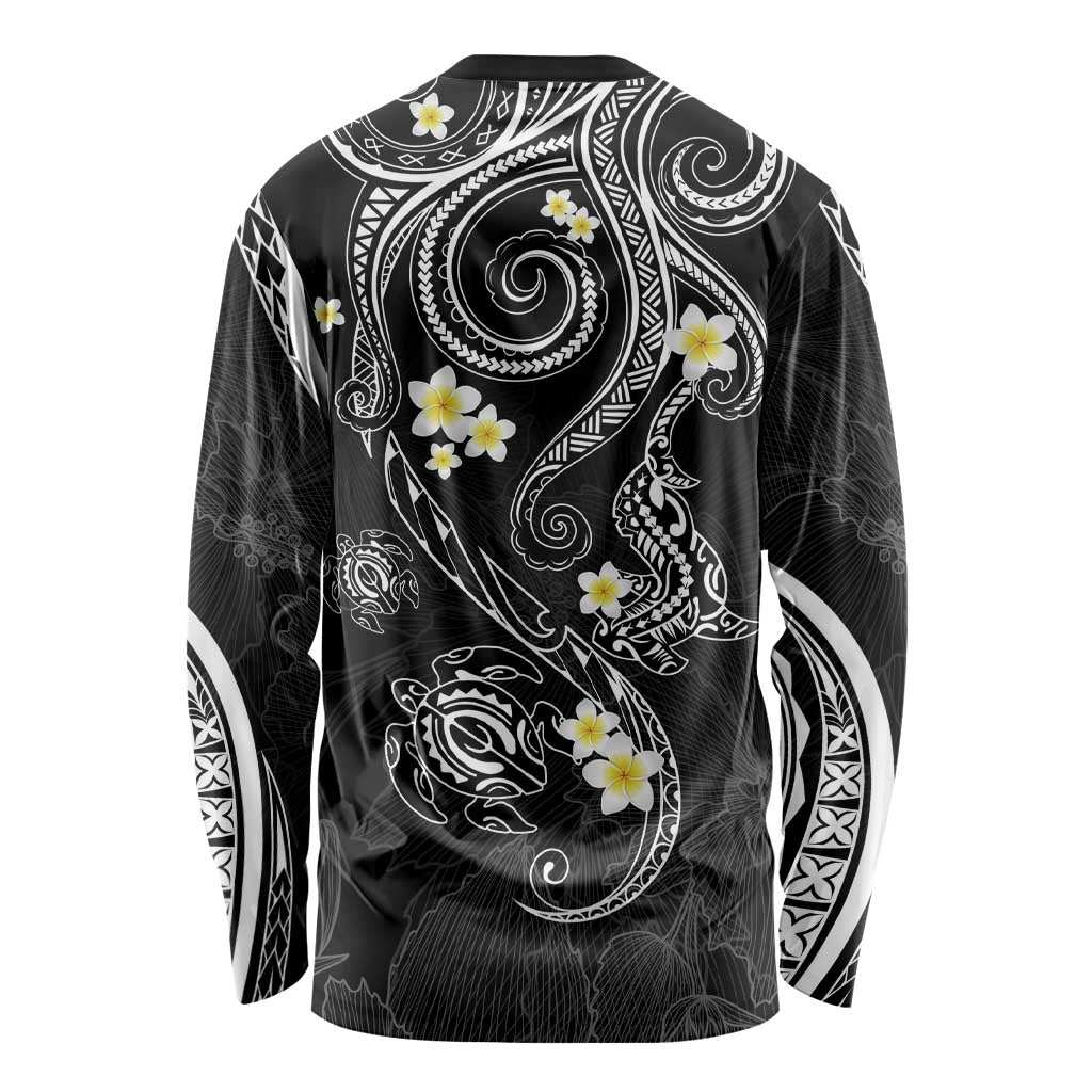 Polynesia Tribal Long Sleeve Shirt Tentacles Plumeria