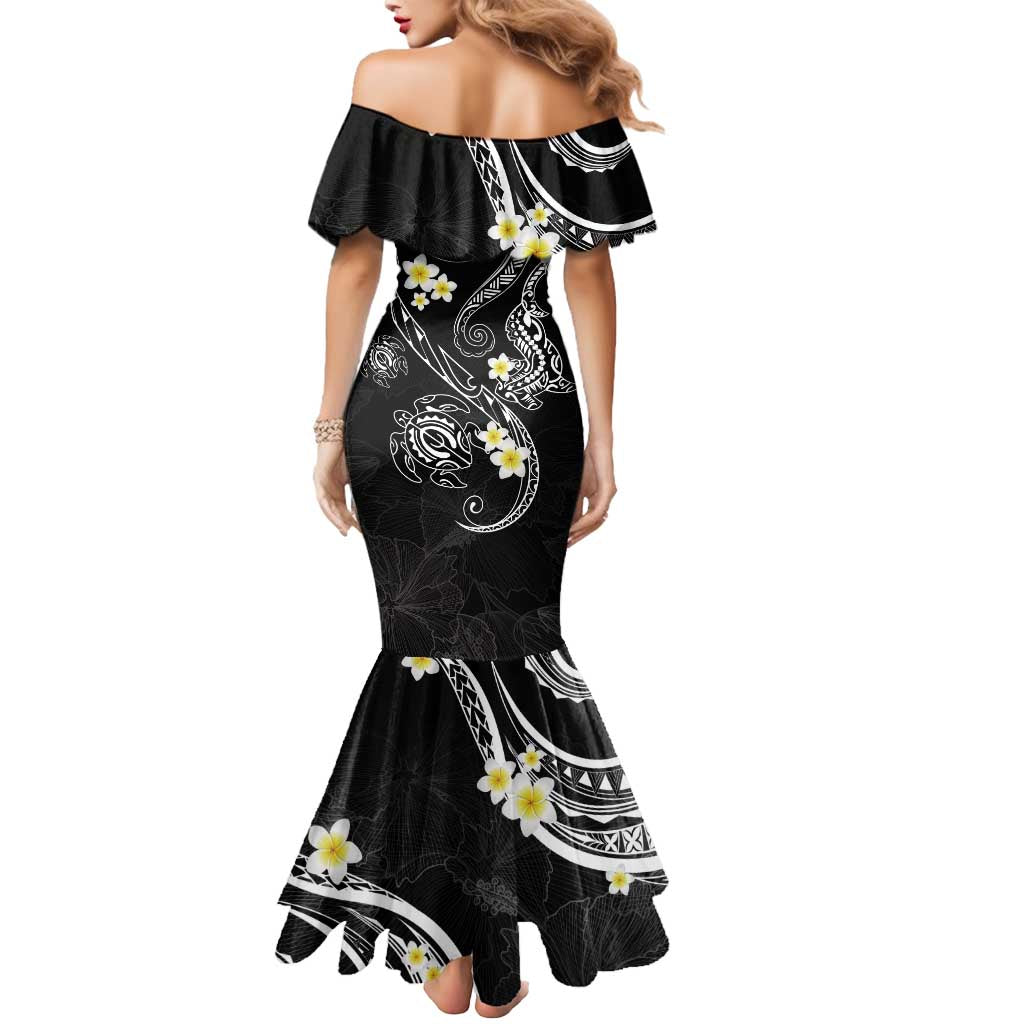 Polynesia Tribal Mermaid Dress Tentacles Plumeria LT7 - Polynesian Pride