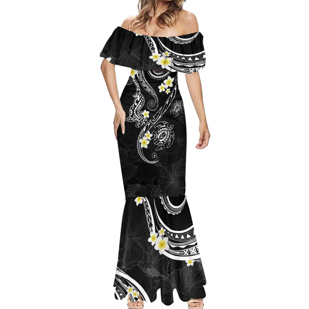 Polynesia Tribal Mermaid Dress Tentacles Plumeria LT7 - Polynesian Pride