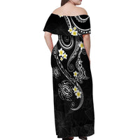 Polynesia Tribal Off Shoulder Maxi Dress Tentacles Plumeria LT7 - Polynesian Pride