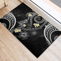 Polynesia Tribal Rubber Doormat Tentacles Plumeria