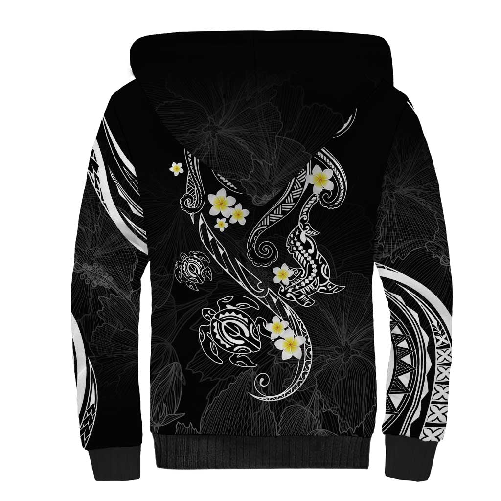 Polynesia Tribal Sherpa Hoodie Tentacles Plumeria LT7 - Polynesian Pride