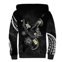 Polynesia Tribal Sherpa Hoodie Tentacles Plumeria LT7 - Polynesian Pride