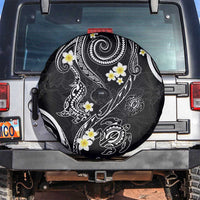 Polynesia Tribal Spare Tire Cover Tentacles Plumeria LT7 Black - Polynesian Pride