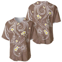 Polynesia Tribal Baseball Jersey Mocha Plumeria Tentacles LT7 - Polynesian Pride