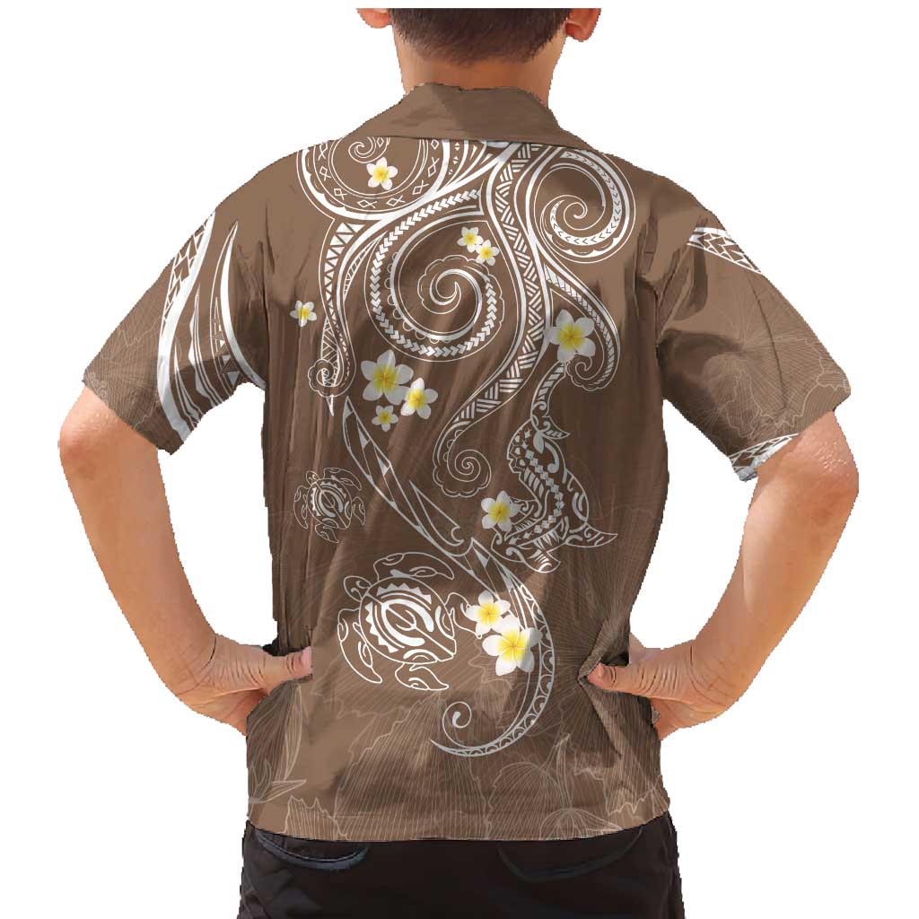 Polynesia Tribal Family Matching Mermaid Dress and Hawaiian Shirt Mocha Plumeria Tentacles LT7 - Polynesian Pride