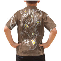 Polynesia Tribal Family Matching Mermaid Dress and Hawaiian Shirt Mocha Plumeria Tentacles LT7 - Polynesian Pride