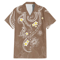 Polynesia Tribal Family Matching Mermaid Dress and Hawaiian Shirt Mocha Plumeria Tentacles LT7 Dad's Shirt - Short Sleeve Mocha - Polynesian Pride