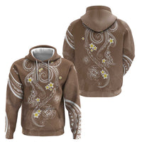 Polynesia Tribal Hoodie Mocha Plumeria Tentacles LT7 - Polynesian Pride