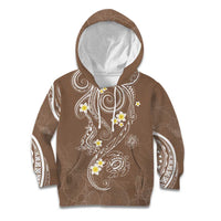 Polynesia Tribal Kid Hoodie Mocha Plumeria Tentacles LT7 Hoodie Mocha - Polynesian Pride