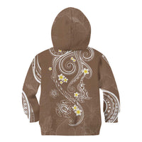 Polynesia Tribal Kid Hoodie Mocha Plumeria Tentacles LT7 - Polynesian Pride