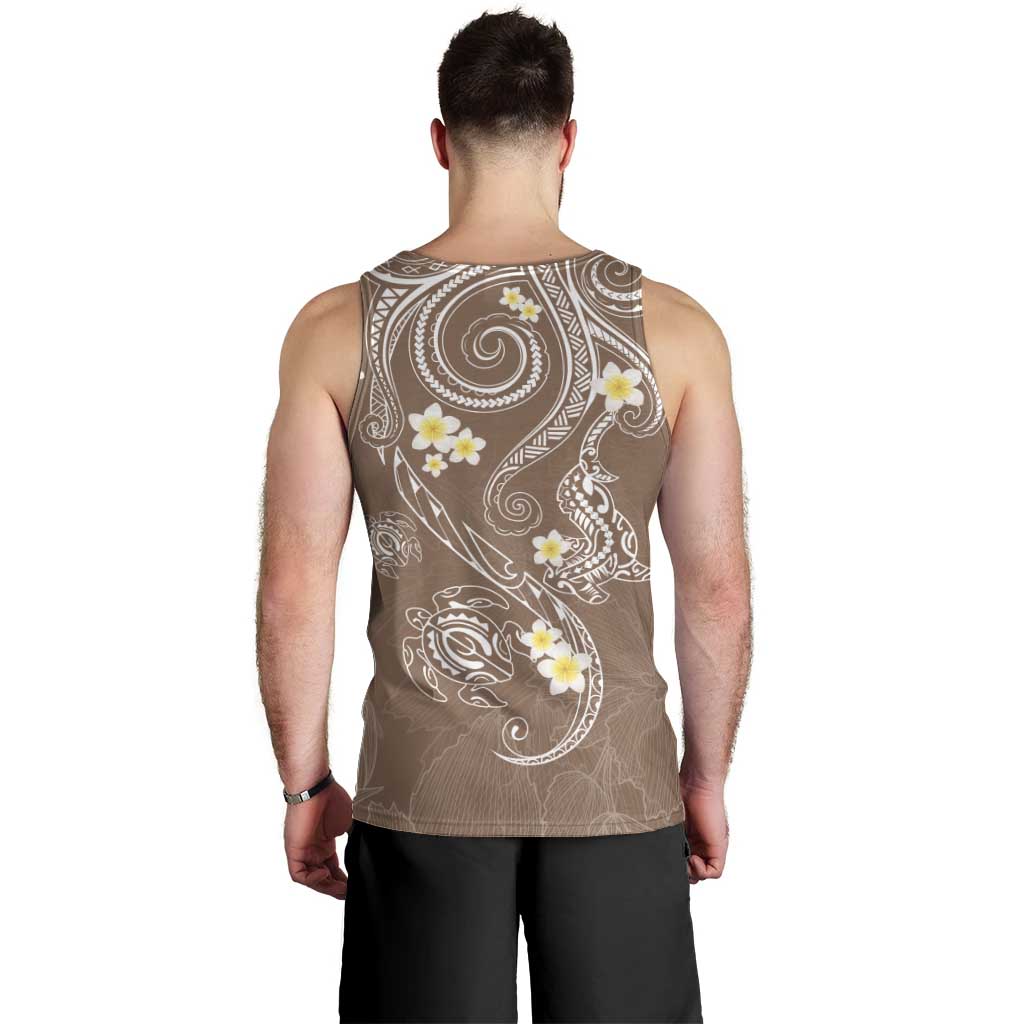 Polynesia Tribal Men Tank Top Mocha Plumeria Tentacles LT7 - Polynesian Pride