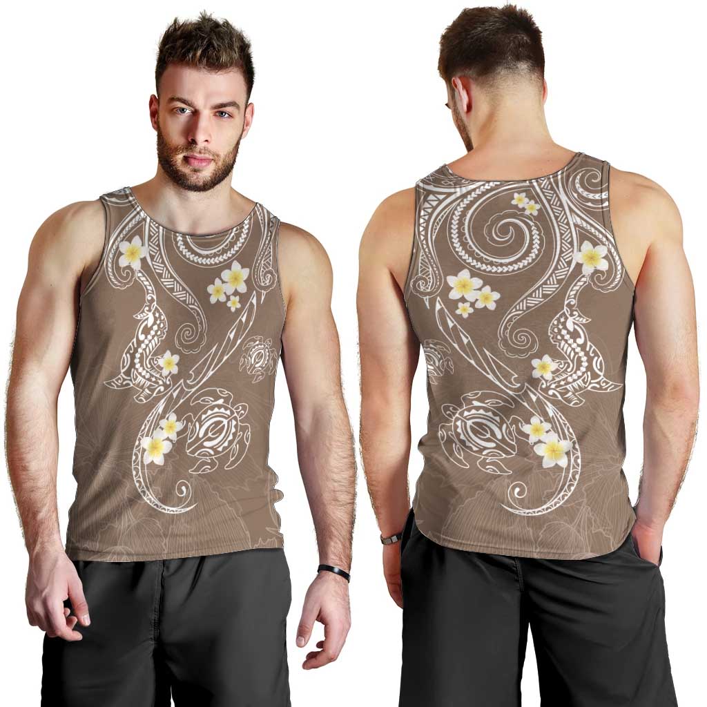 Polynesia Tribal Men Tank Top Mocha Plumeria Tentacles LT7 - Polynesian Pride