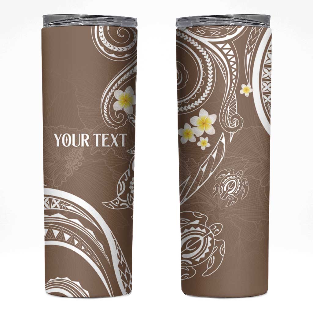 Polynesia Tribal Skinny Tumbler Mocha Plumeria Tentacles LT7 Mocha - Polynesian Pride