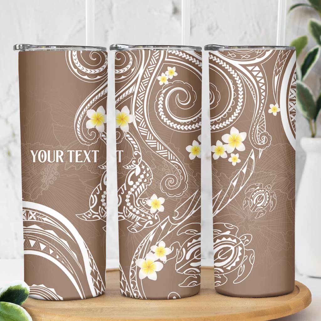Polynesia Tribal Skinny Tumbler Mocha Plumeria Tentacles LT7 - Polynesian Pride