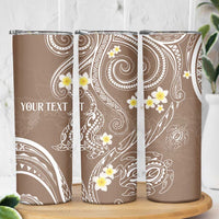 Polynesia Tribal Skinny Tumbler Mocha Plumeria Tentacles LT7 - Polynesian Pride