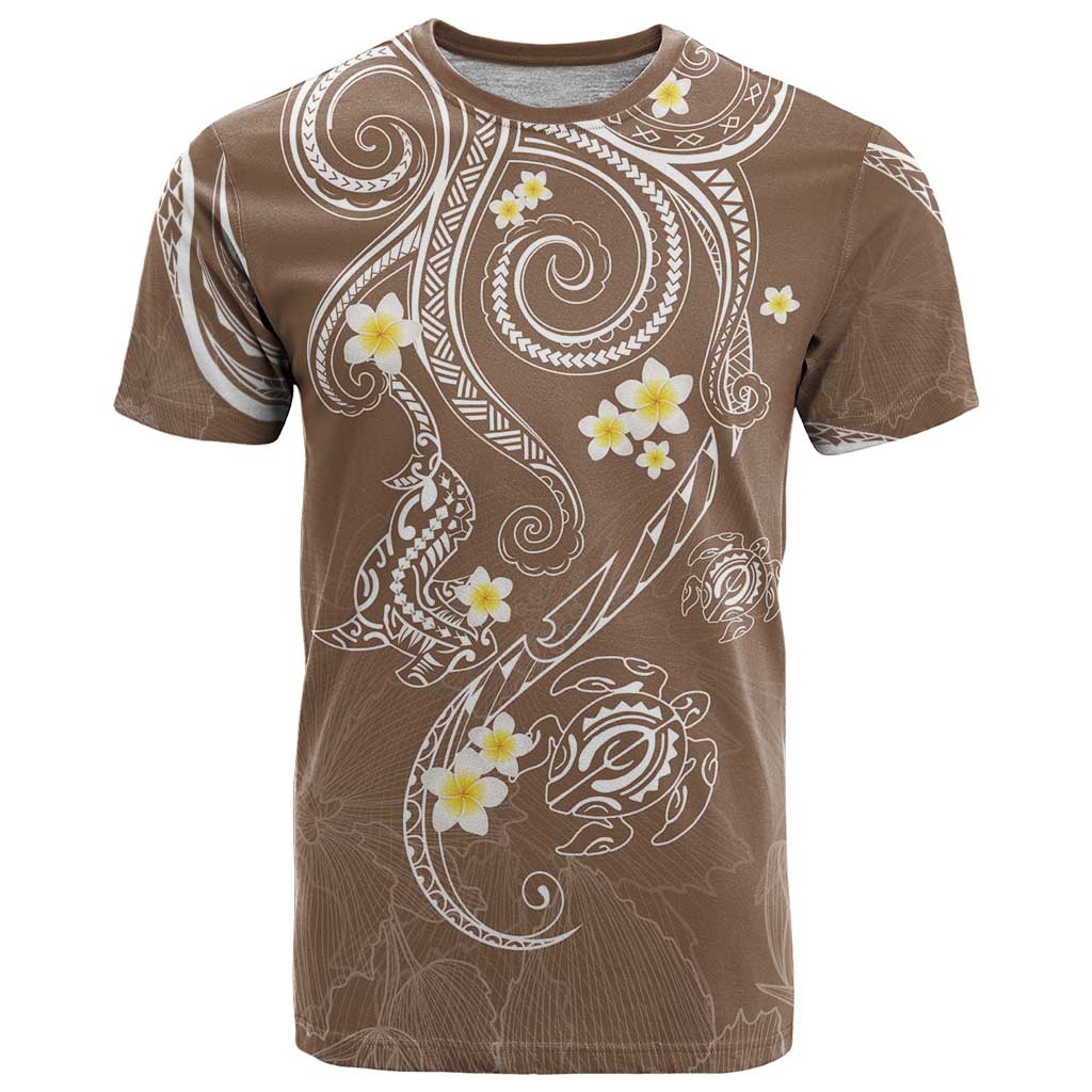 Polynesia Tribal T Shirt Mocha Plumeria Tentacles LT7 Mocha - Polynesian Pride
