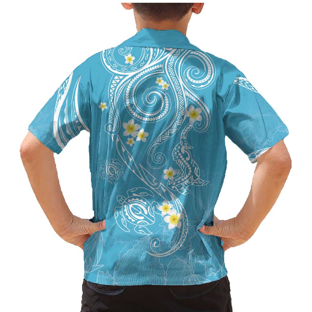 Polynesia Tribal Family Matching Mermaid Dress and Hawaiian Shirt Turquoise Plumeria Tentacles LT7 - Polynesian Pride