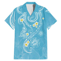 Polynesia Tribal Family Matching Mermaid Dress and Hawaiian Shirt Turquoise Plumeria Tentacles LT7 Dad's Shirt - Short Sleeve Turquoise - Polynesian Pride