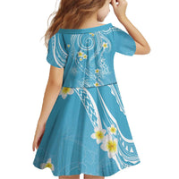 Polynesia Tribal Family Matching Off The Shoulder Long Sleeve Dress and Hawaiian Shirt Turquoise Plumeria Tentacles LT7 - Polynesian Pride