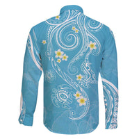 Polynesia Tribal Family Matching Off The Shoulder Long Sleeve Dress and Hawaiian Shirt Turquoise Plumeria Tentacles LT7 - Polynesian Pride