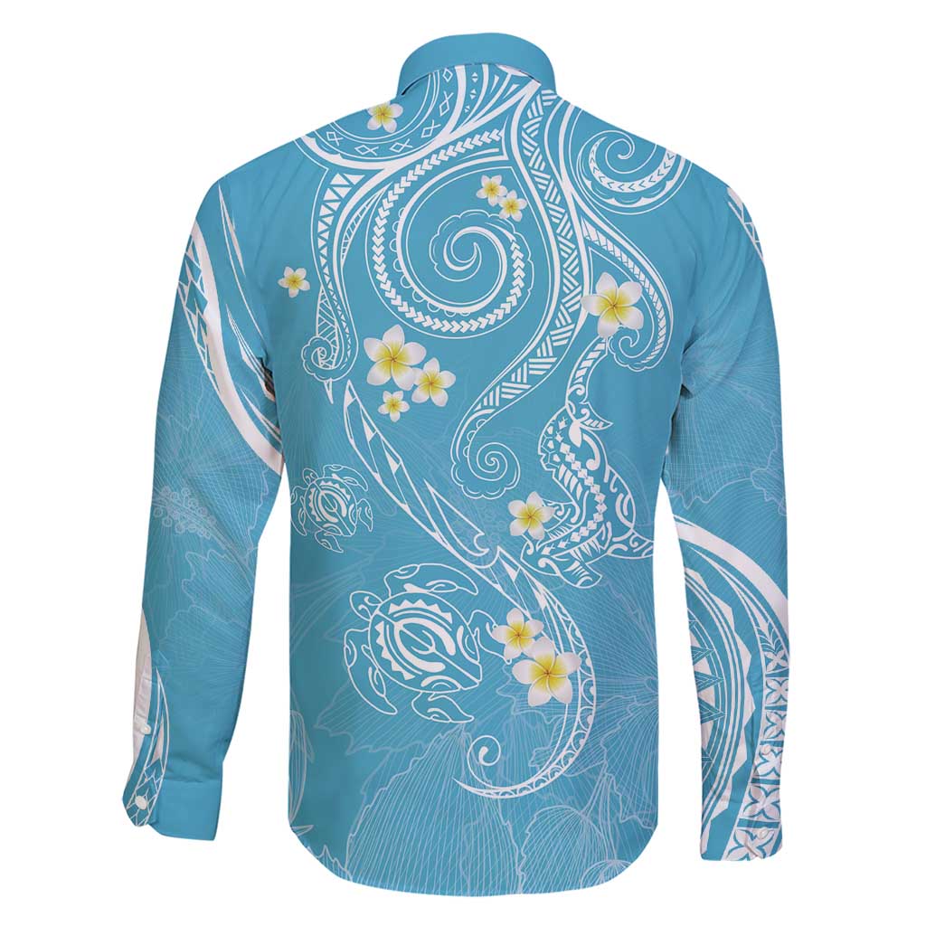 Polynesia Tribal Family Matching Short Sleeve Bodycon Dress and Hawaiian Shirt Turquoise Plumeria Tentacles LT7 - Polynesian Pride