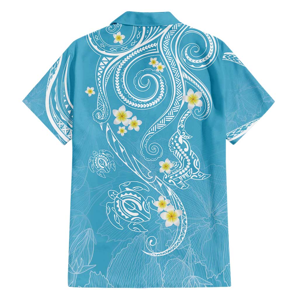 Polynesia Tribal Family Matching Summer Maxi Dress and Hawaiian Shirt Turquoise Plumeria Tentacles LT7 - Polynesian Pride