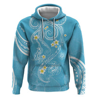 Polynesia Tribal Hoodie Turquoise Plumeria Tentacles LT7 Pullover Hoodie Turquoise - Polynesian Pride