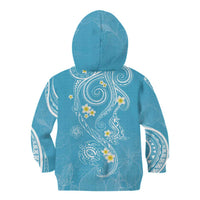 Polynesia Tribal Kid Hoodie Turquoise Plumeria Tentacles LT7 - Polynesian Pride