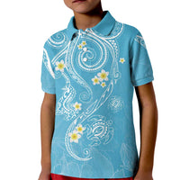 Polynesia Tribal Kid Polo Shirt Turquoise Plumeria Tentacles LT7 Kid Turquoise - Polynesian Pride