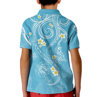 Polynesia Tribal Kid Polo Shirt Turquoise Plumeria Tentacles LT7 - Polynesian Pride