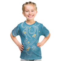 Polynesia Tribal Kid T Shirt Turquoise Plumeria Tentacles LT7 Turquoise - Polynesian Pride