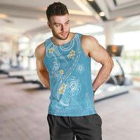 Polynesia Tribal Men Tank Top Turquoise Plumeria Tentacles LT7 Turquoise - Polynesian Pride