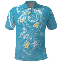 Polynesia Tribal Polo Shirt Turquoise Plumeria Tentacles LT7 Turquoise - Polynesian Pride