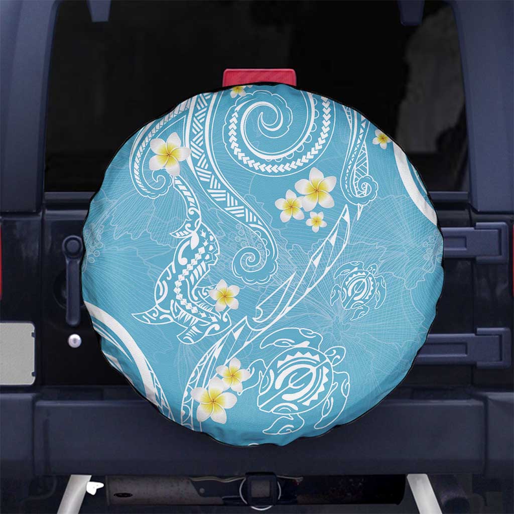 Polynesia Tribal Spare Tire Cover Turquoise Plumeria Tentacles LT7 - Polynesian Pride