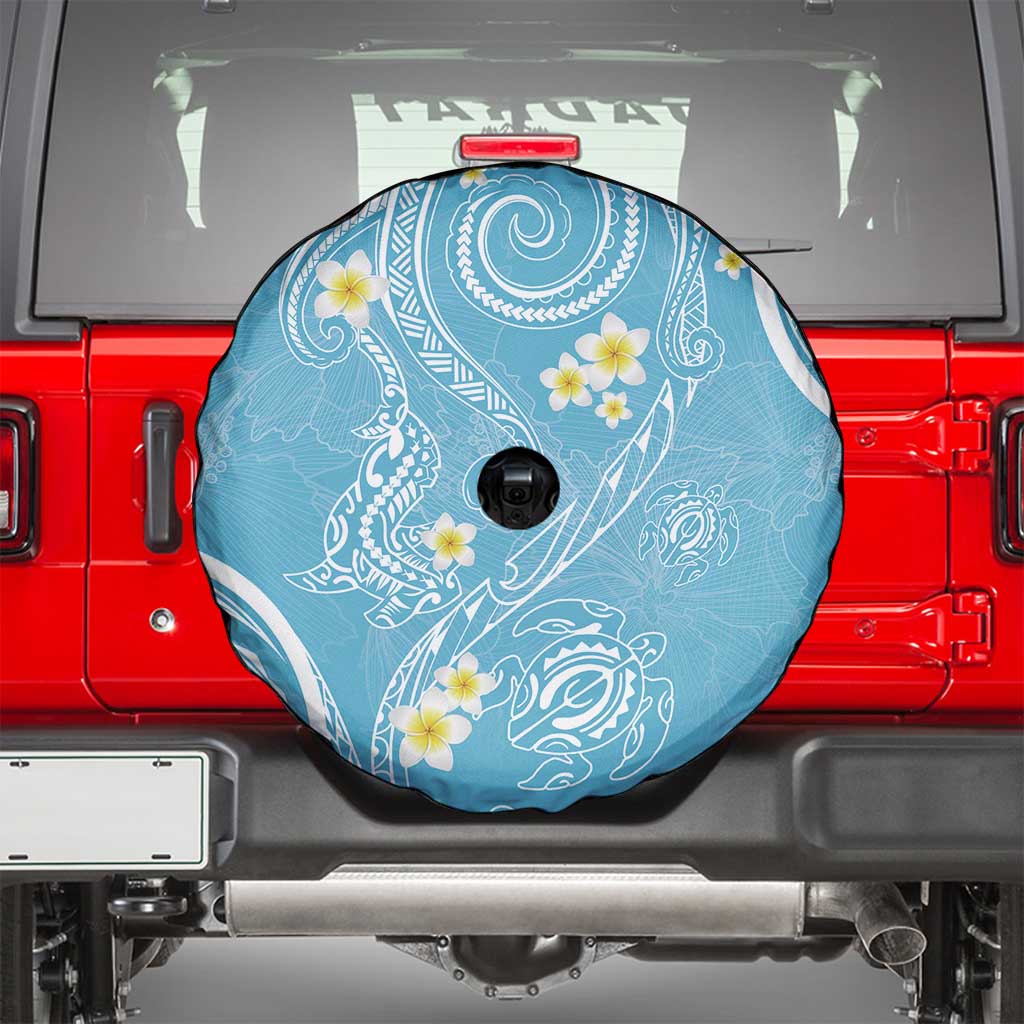 Polynesia Tribal Spare Tire Cover Turquoise Plumeria Tentacles LT7 - Polynesian Pride