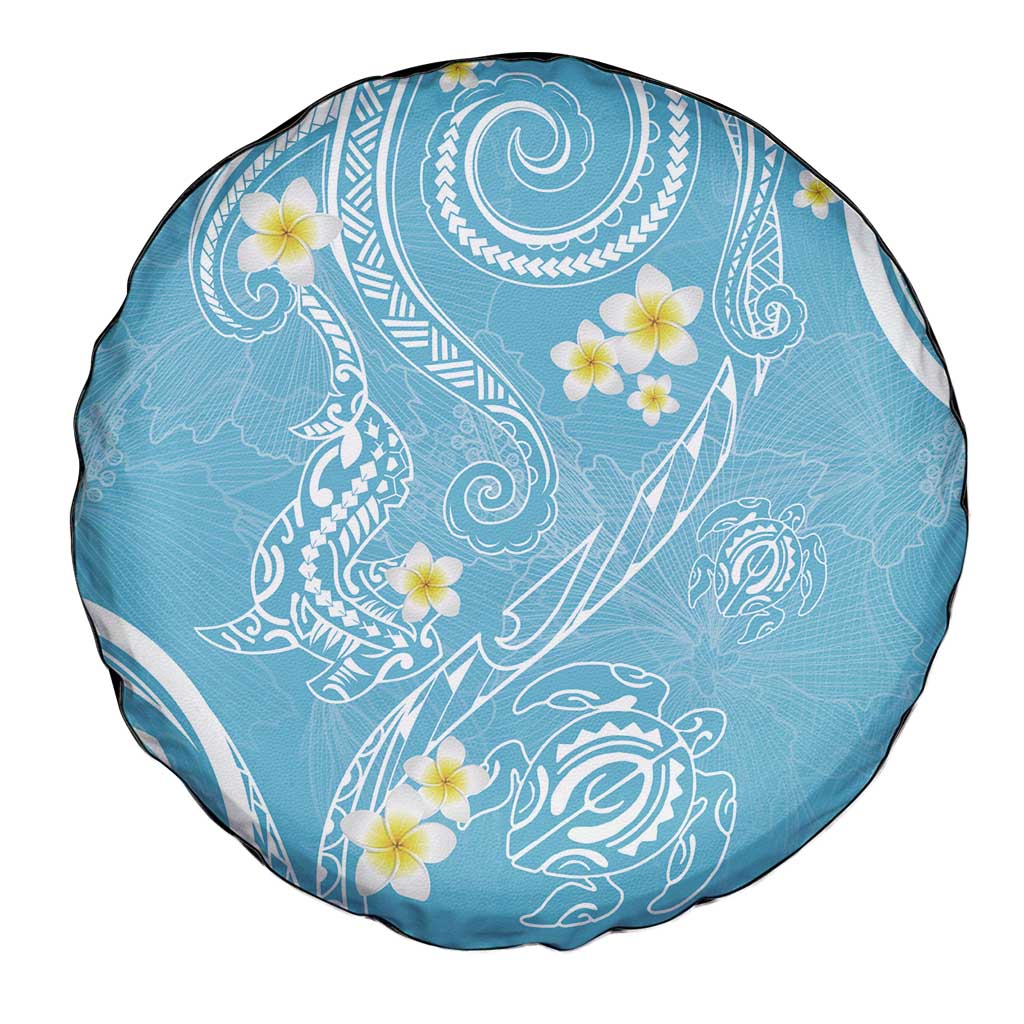 Polynesia Tribal Spare Tire Cover Turquoise Plumeria Tentacles LT7 - Polynesian Pride