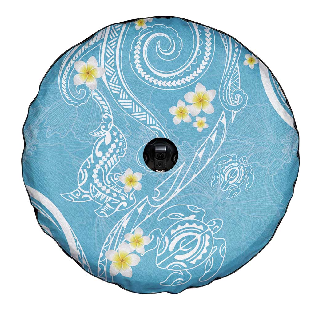 Polynesia Tribal Spare Tire Cover Turquoise Plumeria Tentacles LT7 - Polynesian Pride