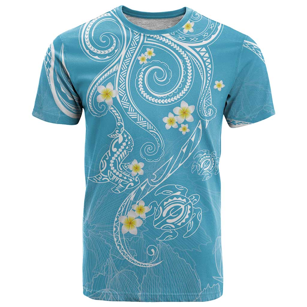 Polynesia Tribal T Shirt Turquoise Plumeria Tentacles LT7 Turquoise - Polynesian Pride