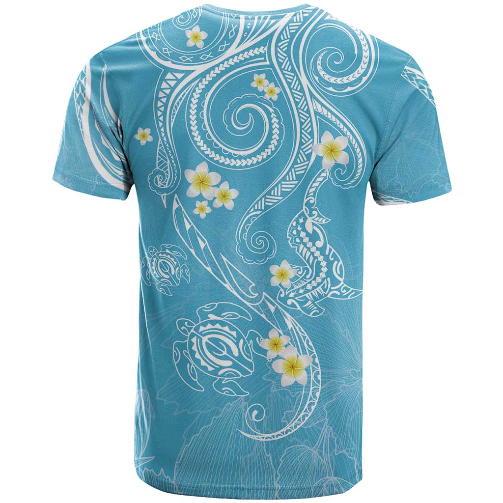 Polynesia Tribal T Shirt Turquoise Plumeria Tentacles LT7 - Polynesian Pride