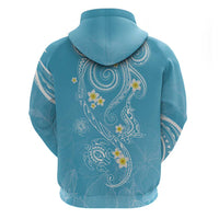 Polynesia Tribal Zip Hoodie Turquoise Plumeria Tentacles LT7 - Polynesian Pride